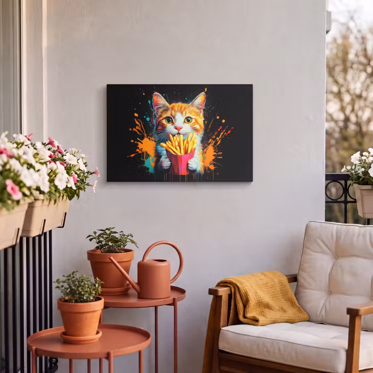 Buiten canvas - Kat - Eten - Patat - Graffiti - Abstract — 4