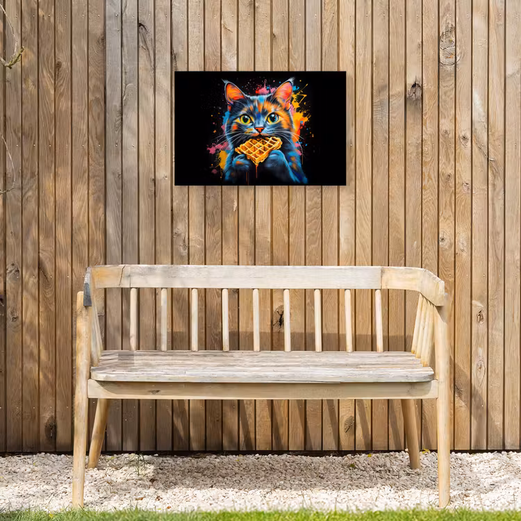 Buiten canvas - Kat - Graffiti - Kleurrijk - Wafel - Eten — 3