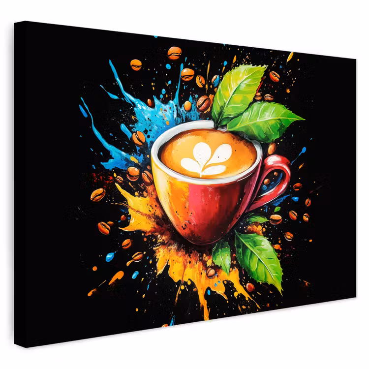 Buiten canvas - Koffie - Graffiti - Drinken - Abstract — 1
