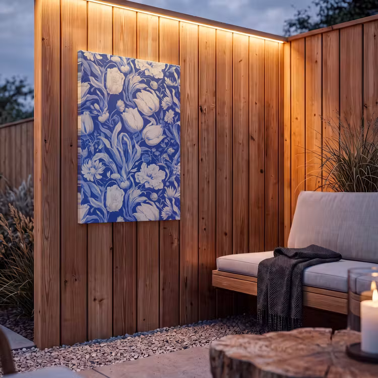 Buiten canvas - Bloemen - Delfts Blauw - Patroon - Tulp — 4