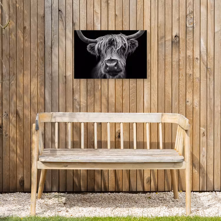 Buiten canvas - Hooglander in Zwart-Wit — 3