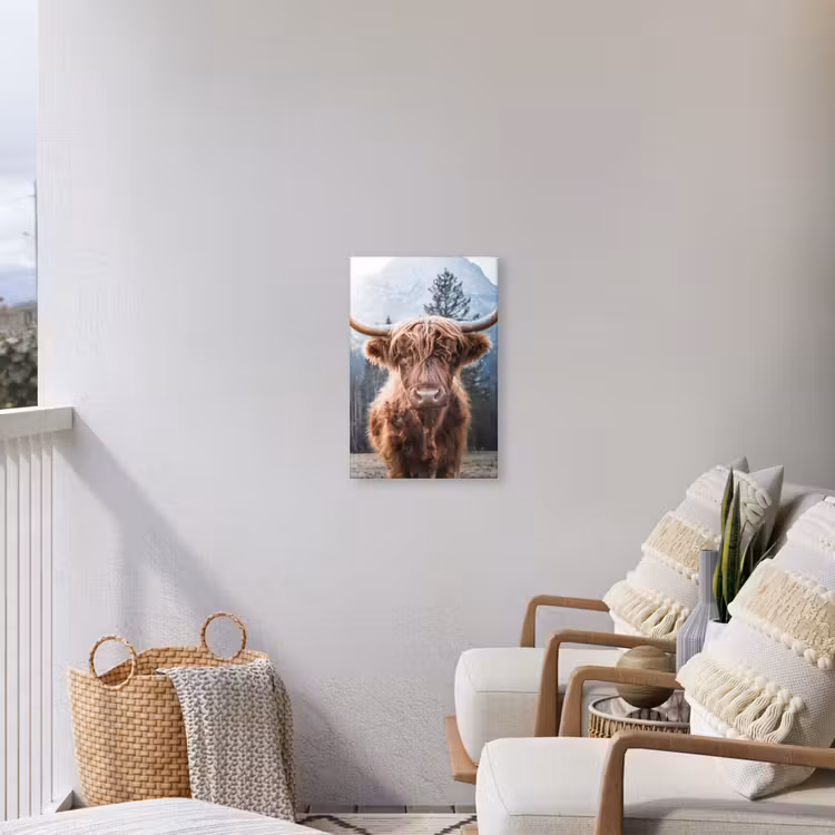 Buiten canvas - Imposante Hooglander in de Natuur — 4