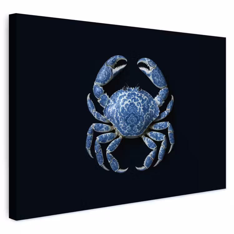 Buiten canvas - Krab - Delfts blauw - Dieren — 1