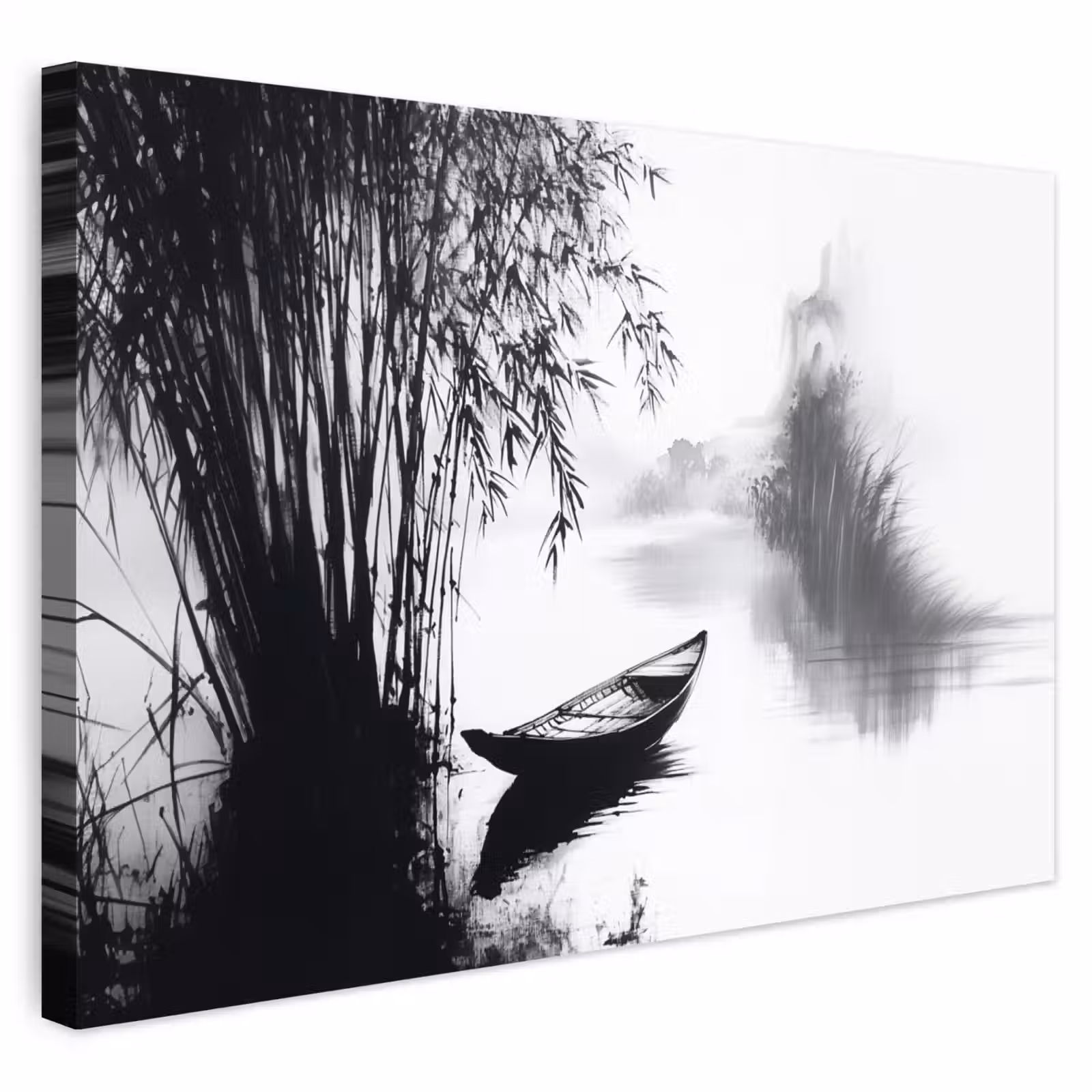 Buiten canvas - Boot - Rivier - Bamboe - Wit — 1