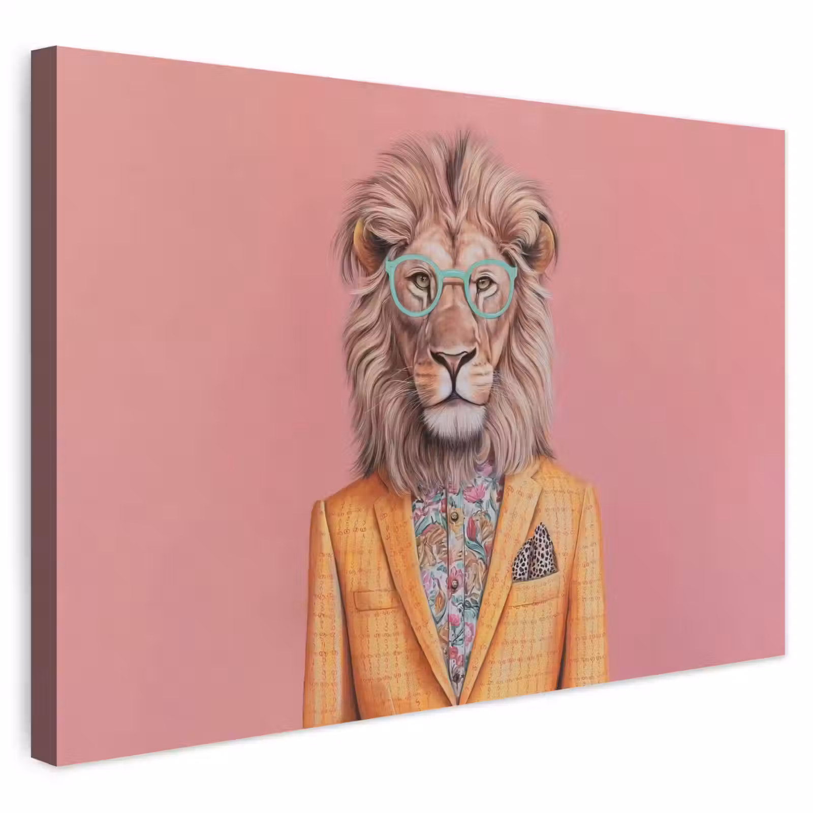 Buiten canvas - Leeuw - Pak - Geruit - Bril — 1