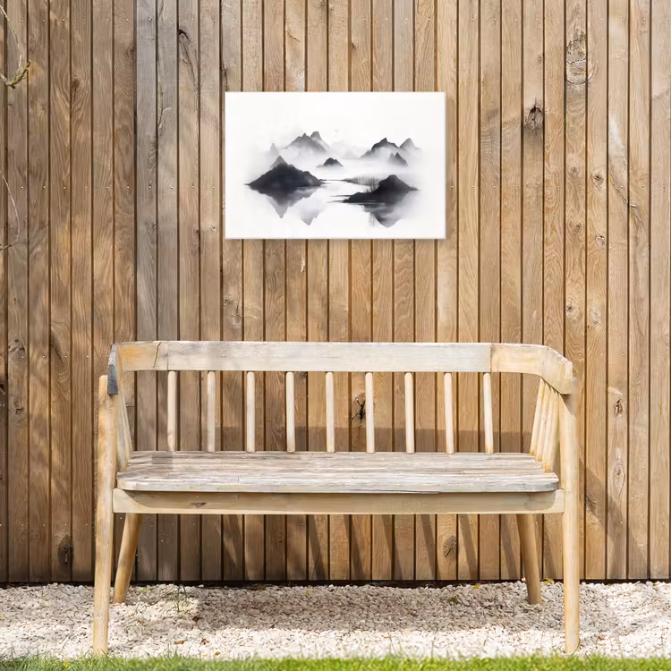 Buiten canvas - Bergen - Mistig - Water - Wit — 3