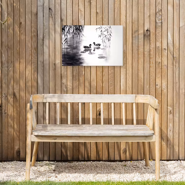Buiten canvas - Eenden - Waterlelies - Riet - Zwart — 3