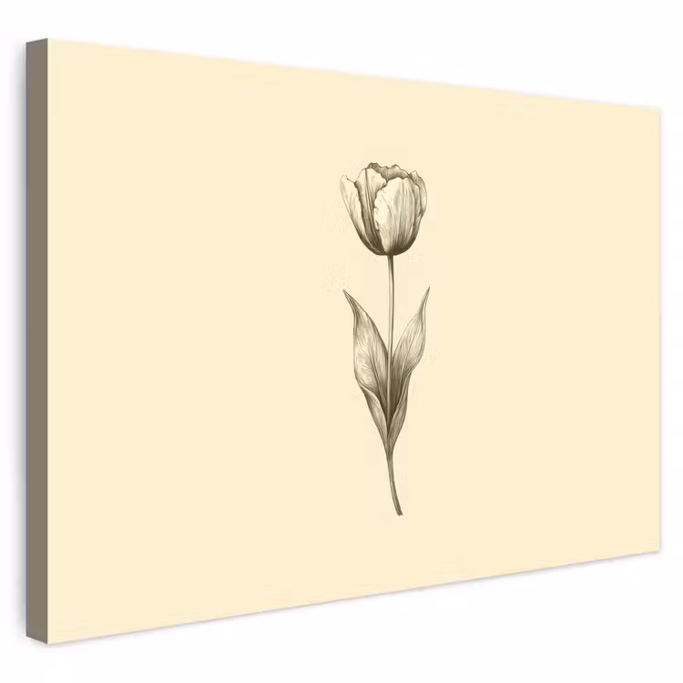Buiten canvas - Illustratie - Tulp - Zwart — 1