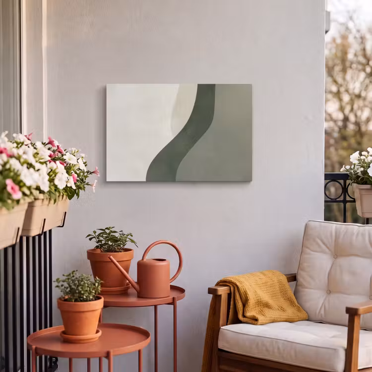 Buiten canvas - Japandi - Groen - Abstract - Modern — 4