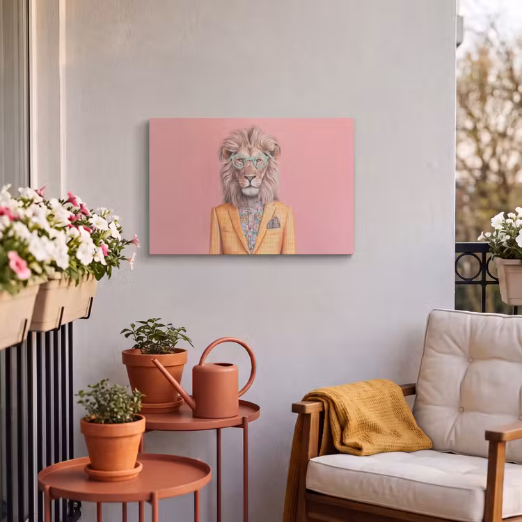 Buiten canvas - Leeuw - Pak - Geruit - Bril — 4