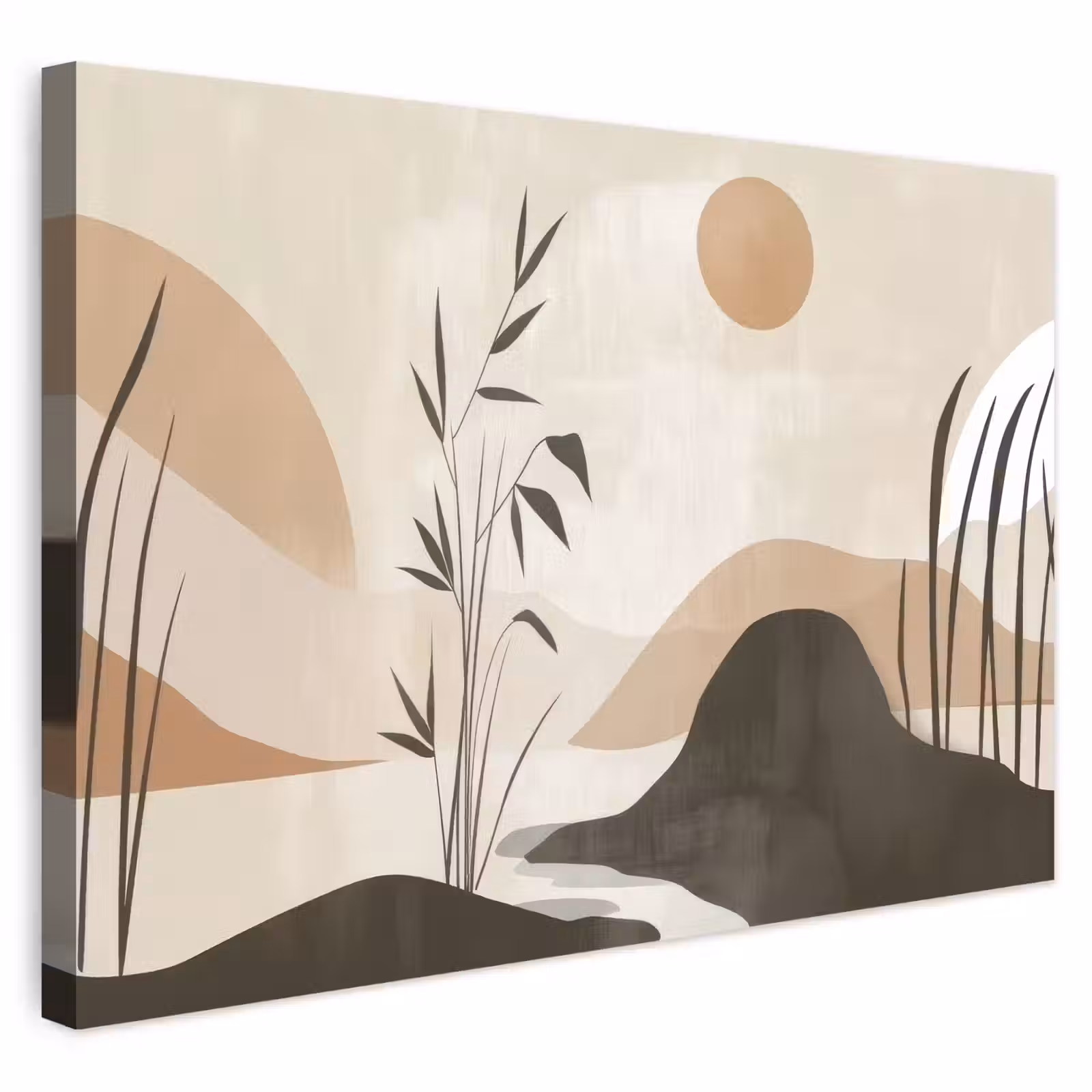 Buiten canvas - Japandi - Landschap - Beige — 1