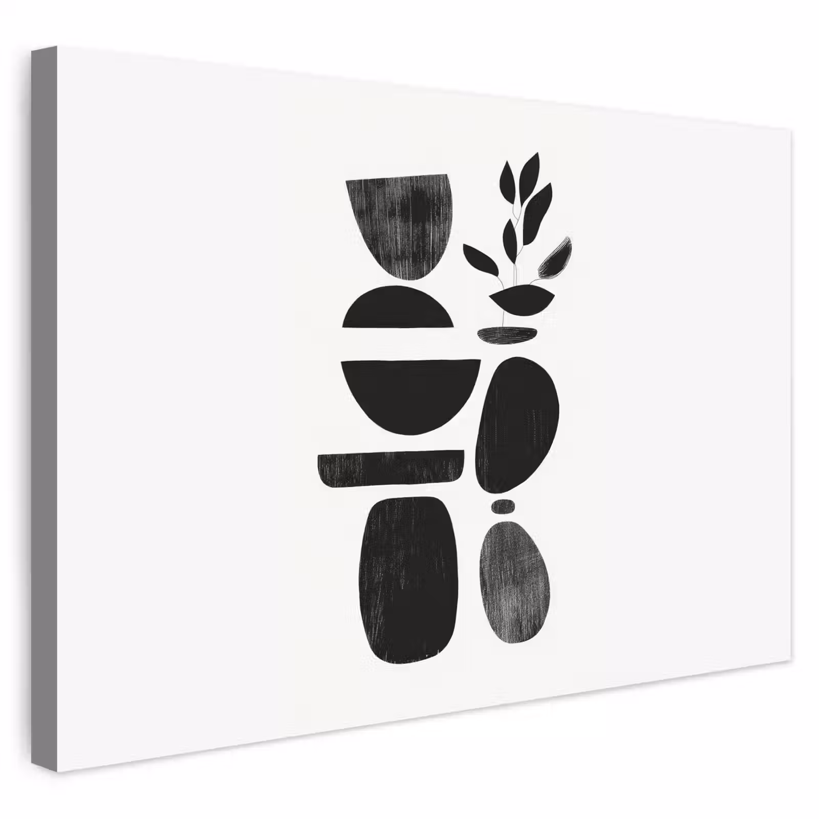 Buiten canvas - Japandi - Zwart - Abstract — 1