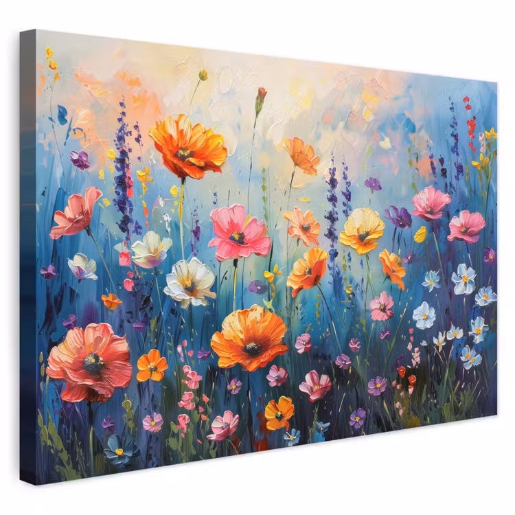 Buiten canvas - Bloemen - Natuur - Waterverf - Kunst — 1