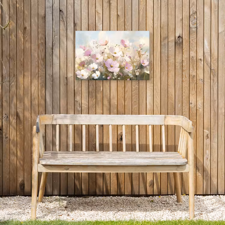 Buiten canvas - Bloemenveld - Lichte tinten - Geschilderd — 3