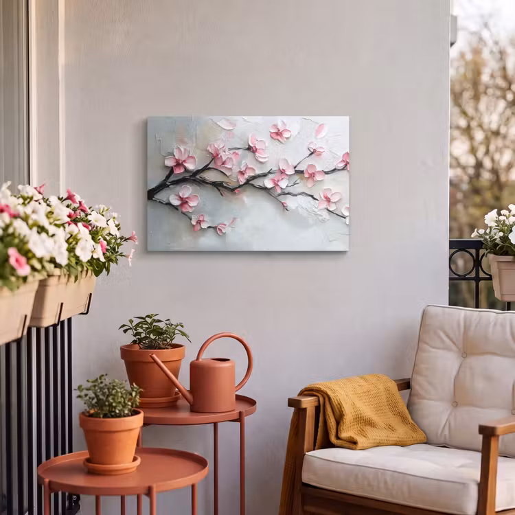 Buiten canvas - Bloesem - Kunstzinnig - Roze - Sakura — 4