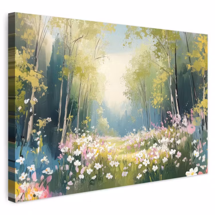 Buiten canvas - Bos - Schilderstijl - Kleurrijk — 1