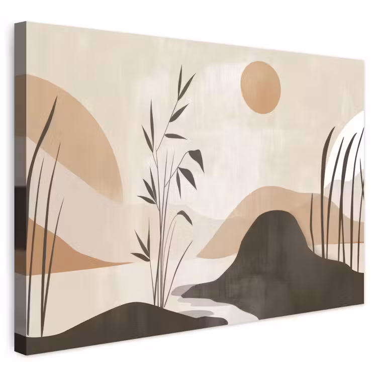 Buiten canvas - Japandi - Landschap - Beige — 1