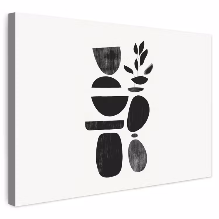 Buiten canvas - Japandi - Zwart - Abstract — 1