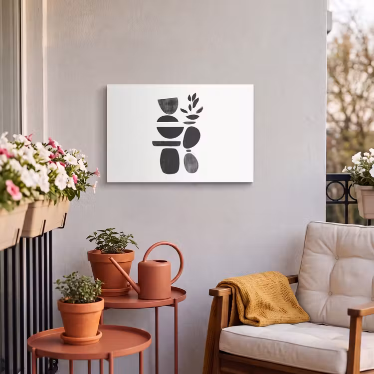 Buiten canvas - Japandi - Zwart - Abstract — 4