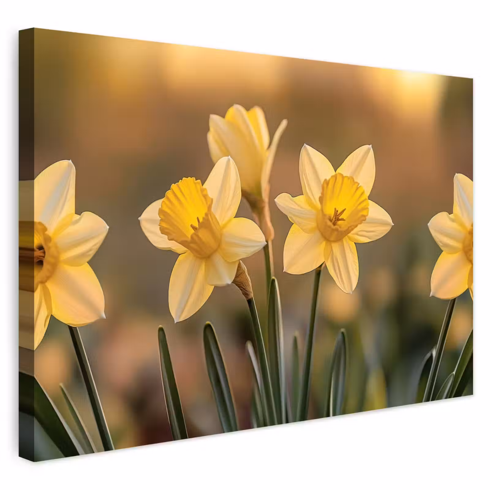 Buiten canvas - Bloemen - Geel - Wazig — 1