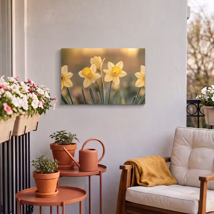 Buiten canvas - Bloemen - Geel - Wazig — 4