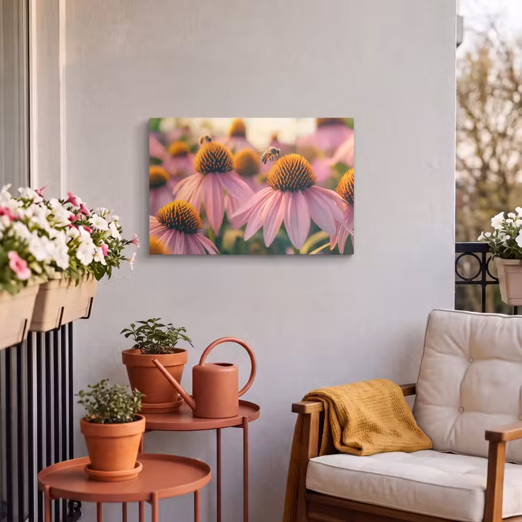 Buiten canvas - Bloemen - Paars - Bijen — 4