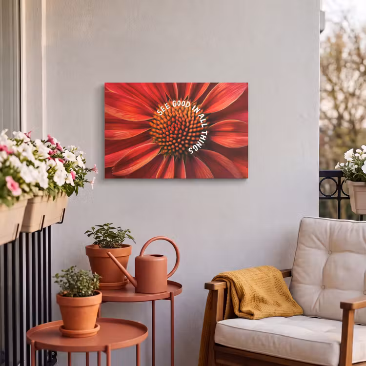 Buiten canvas - Close up - Bloem - Quote - Rood — 4