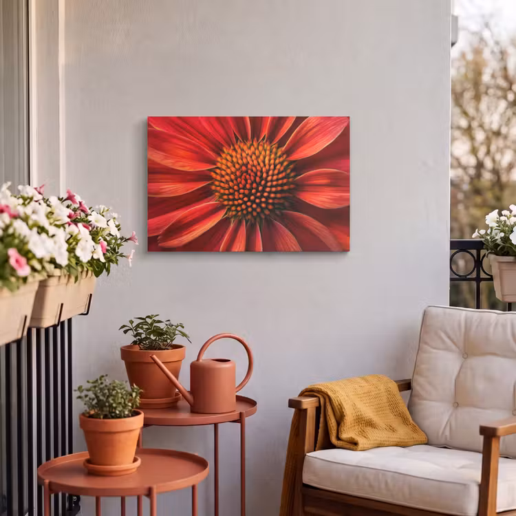 Buiten canvas - Close up - Bloem- Rood — 4