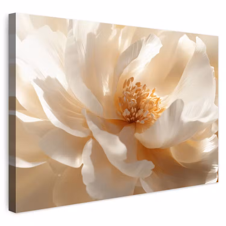 Buiten canvas - Close up - Pioenroos - Wit — 1