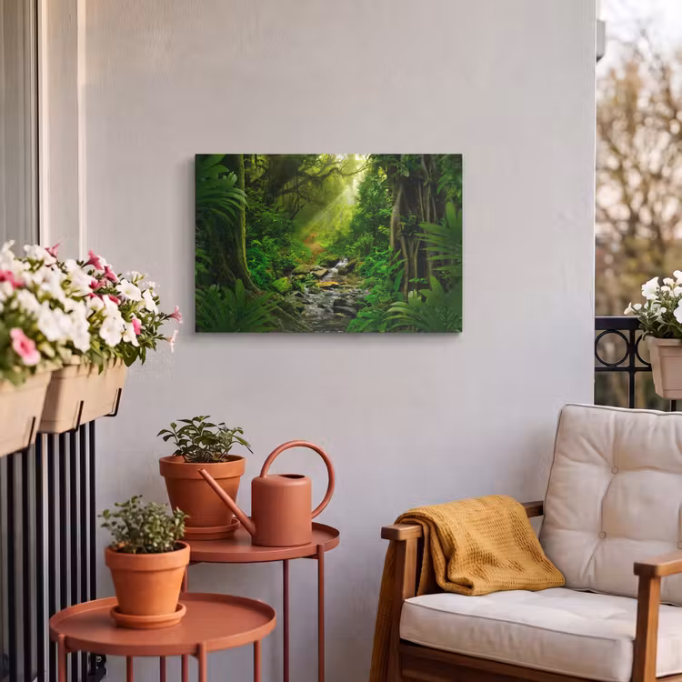 Buiten canvas - Jungle - Water - Bladeren - Zon - Natuur — 4