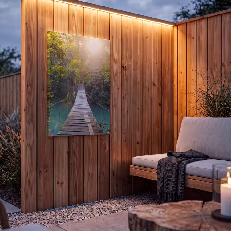 Buiten canvas - Jungle - Water - Brug - Natuur - Planten — 4