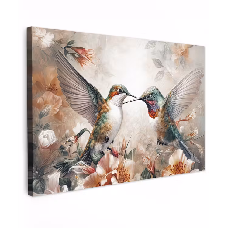Buiten canvas - Kolibries en Bloemen — 1