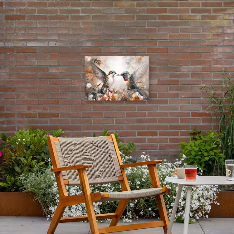 Buiten canvas - Kolibries en Bloemen — 2