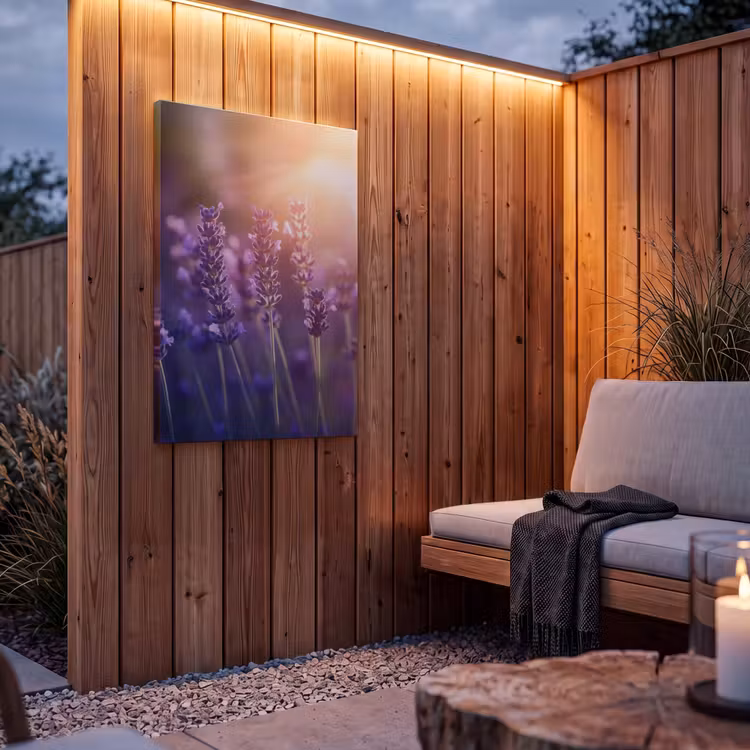 Buiten canvas - Lavendelbloemen - Paars - Zonlicht — 4