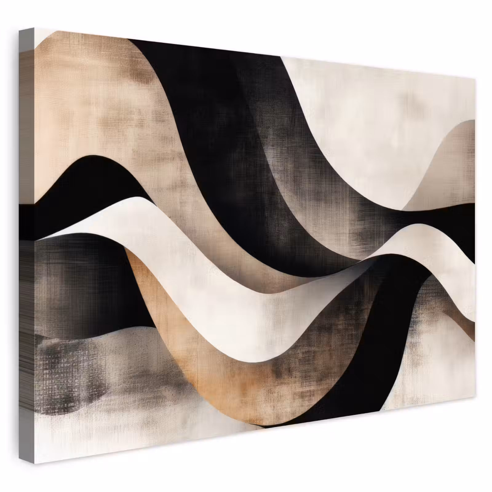 Buiten canvas - Abstract - Golven - Zwart - Verweerd — 1