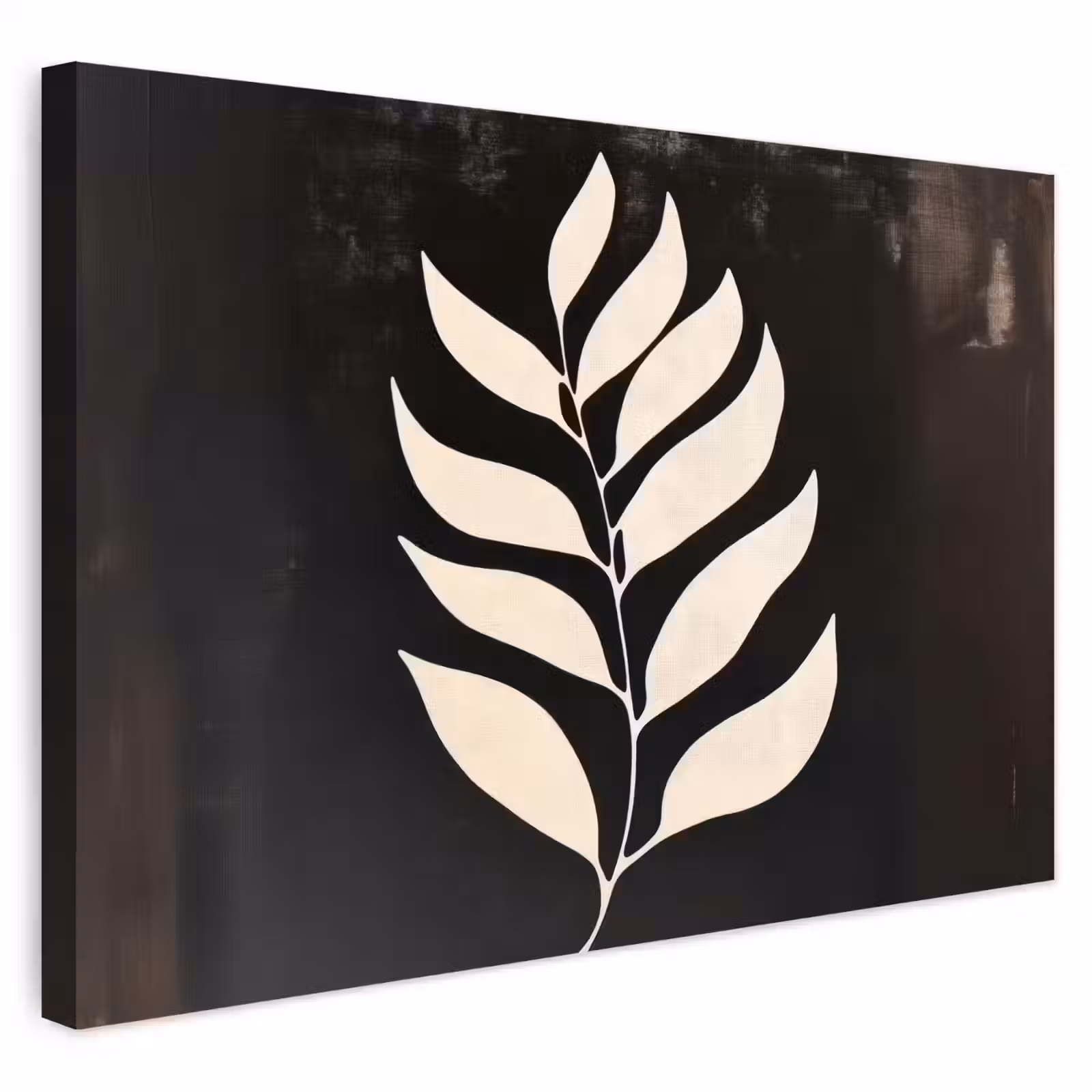 Buiten canvas - Blad - Wit - Minimalistisch — 1
