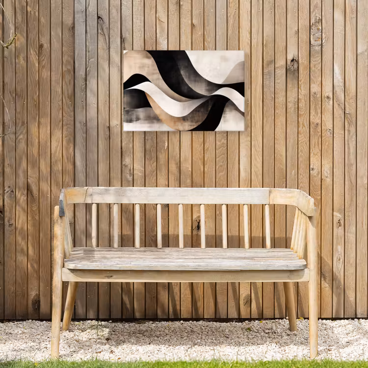 Buiten canvas - Abstract - Golven - Zwart - Verweerd — 3