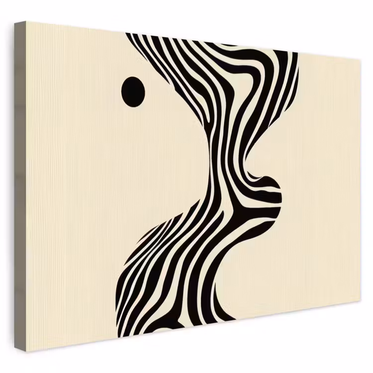Buiten canvas - Beige - Lijnen - Golvend - Abstract — 1