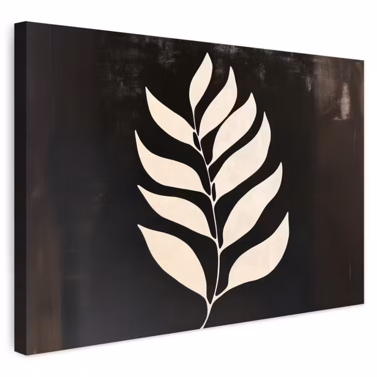 Buiten canvas - Blad - Wit - Minimalistisch — 1