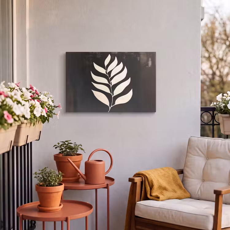 Buiten canvas - Blad - Wit - Minimalistisch — 4