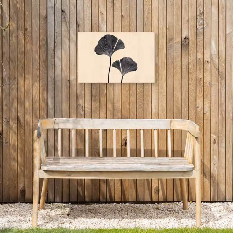 Buiten canvas - Bladeren - Minimalistisch - Zwart — 3