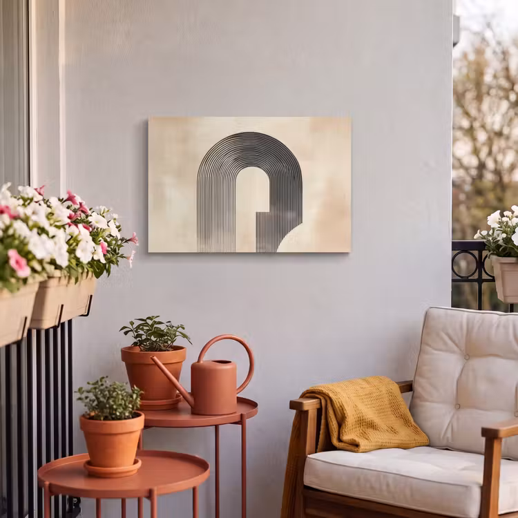 Buiten canvas - Boog - Strepen - Minimalistisch - Zwart — 3