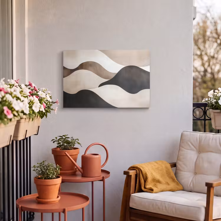 Buiten canvas - Golven - Abstract - Beige — 4