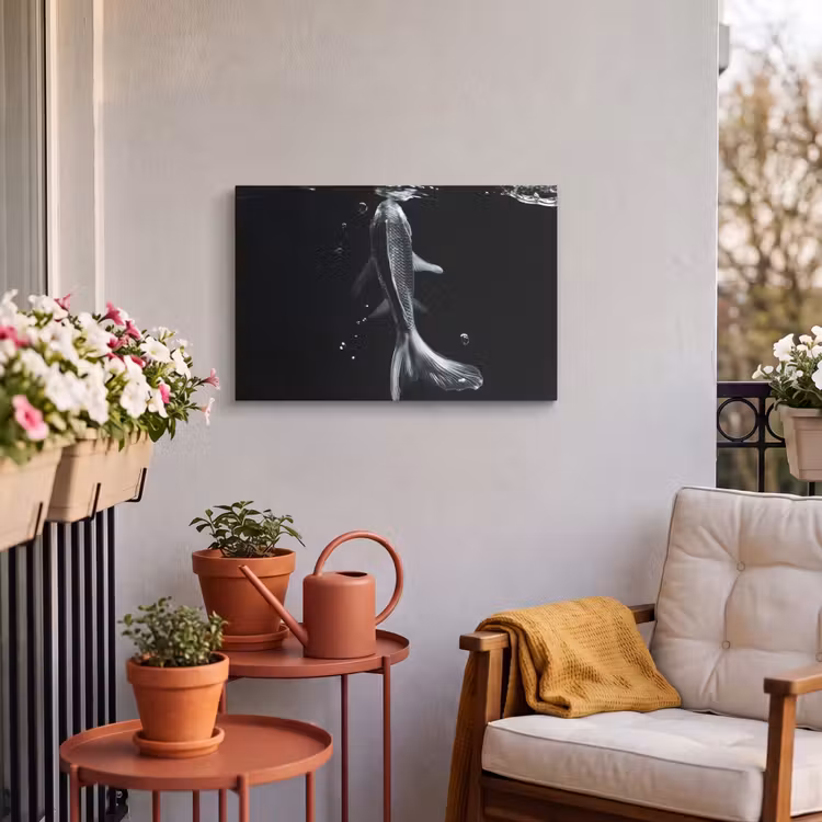 Buiten canvas - Koi - Vissen - Water - Zwart — 4