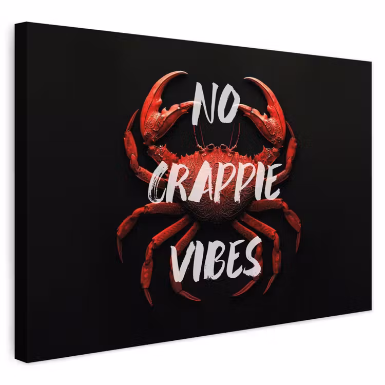 Buiten canvas - Krab - Rood - Tekst - Zwart — 1