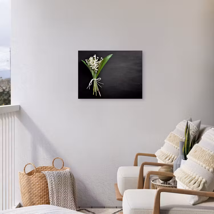 Buiten canvas - Lelietjes van dalen - Bloemen - Stilleven - Strik — 4