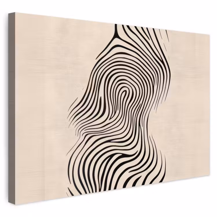 Buiten canvas - Lijnen - Abstract - Golvend - Zwart — 1