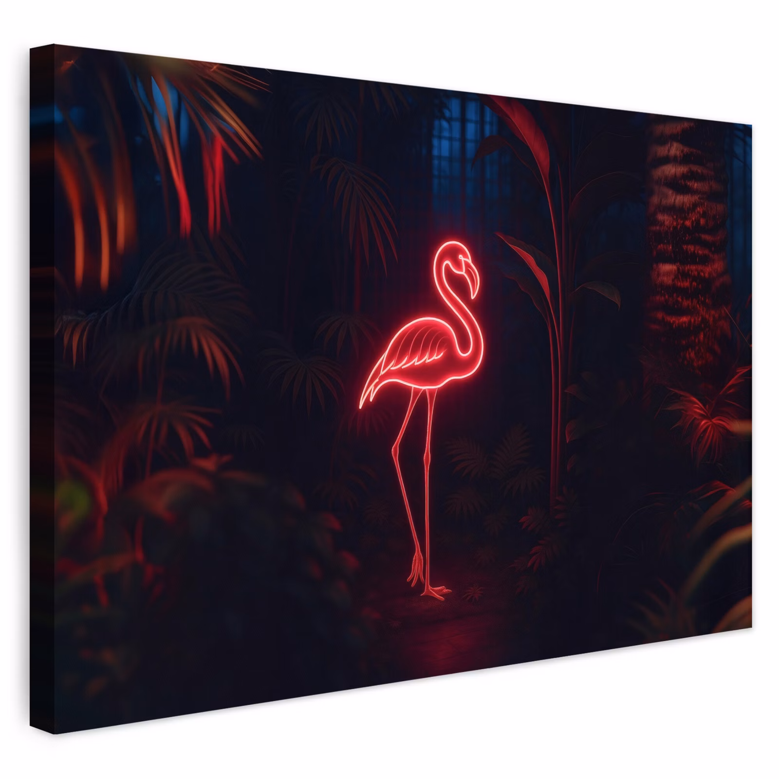 Buiten canvas - Flamingo - Roze - Neon - Licht — 1