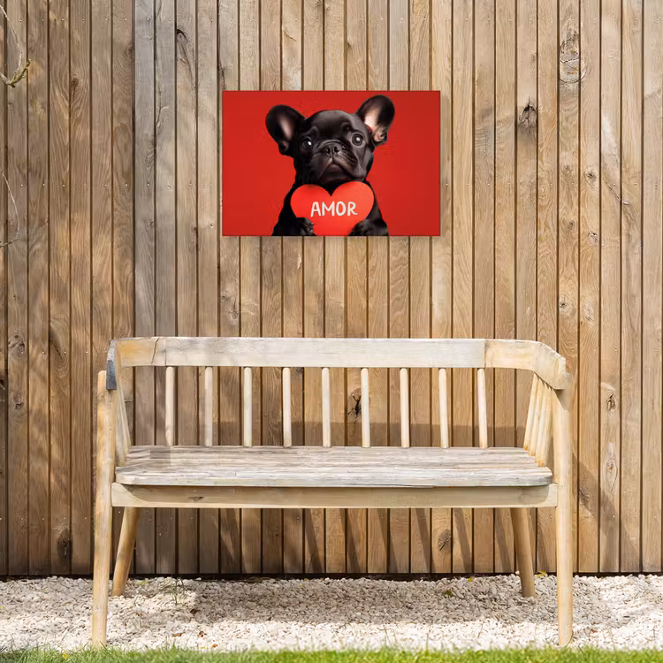 Buiten canvas - Amor - Hond - Hartje - Rood — 3