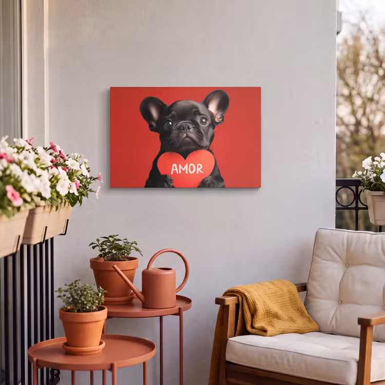 Buiten canvas - Amor - Hond - Hartje - Rood — 4
